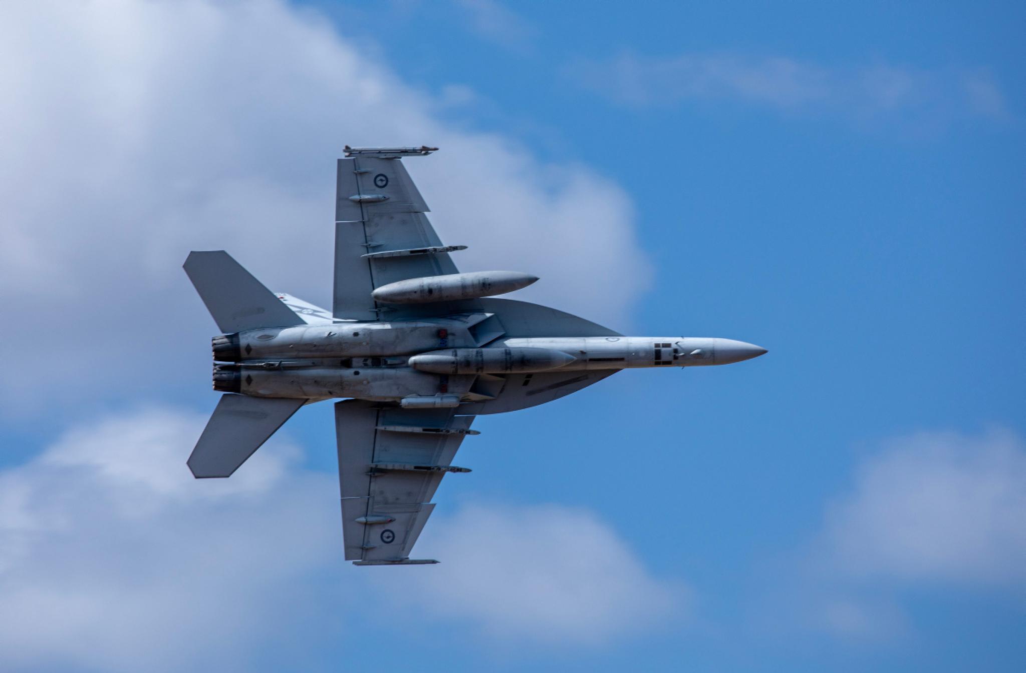 An F/A-18F Super Hornet from Number 1 Squadron