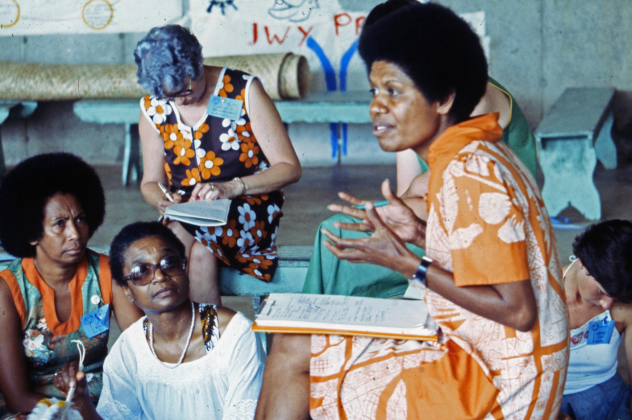 Fijian feminist icon and community leader, Amelia Rokotuivuna, Pacific Regional YWCA conference, Fiji, 1975