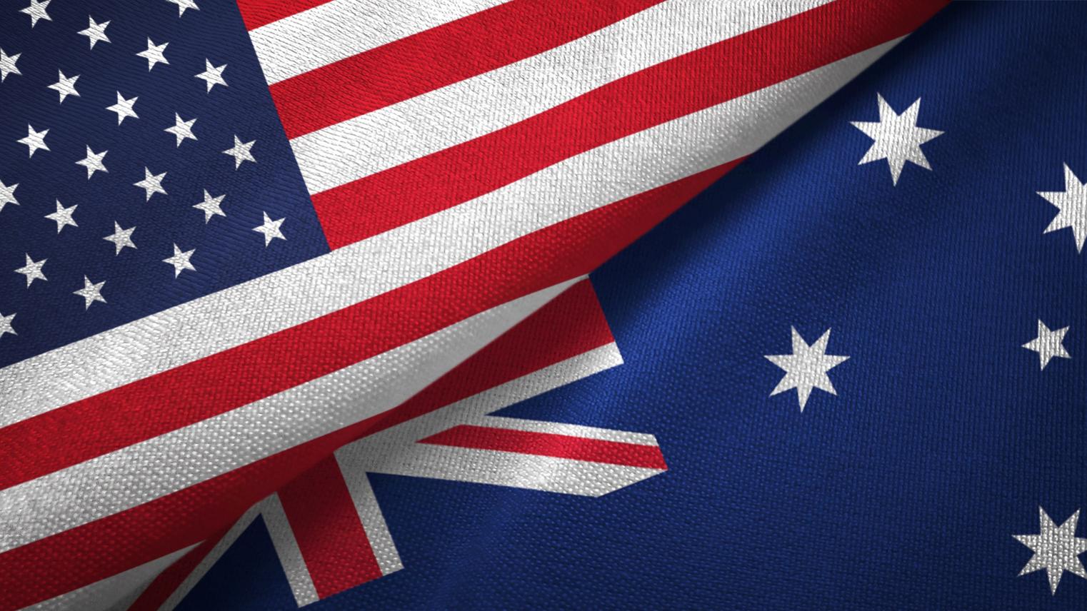 Image of USA and Australian flags