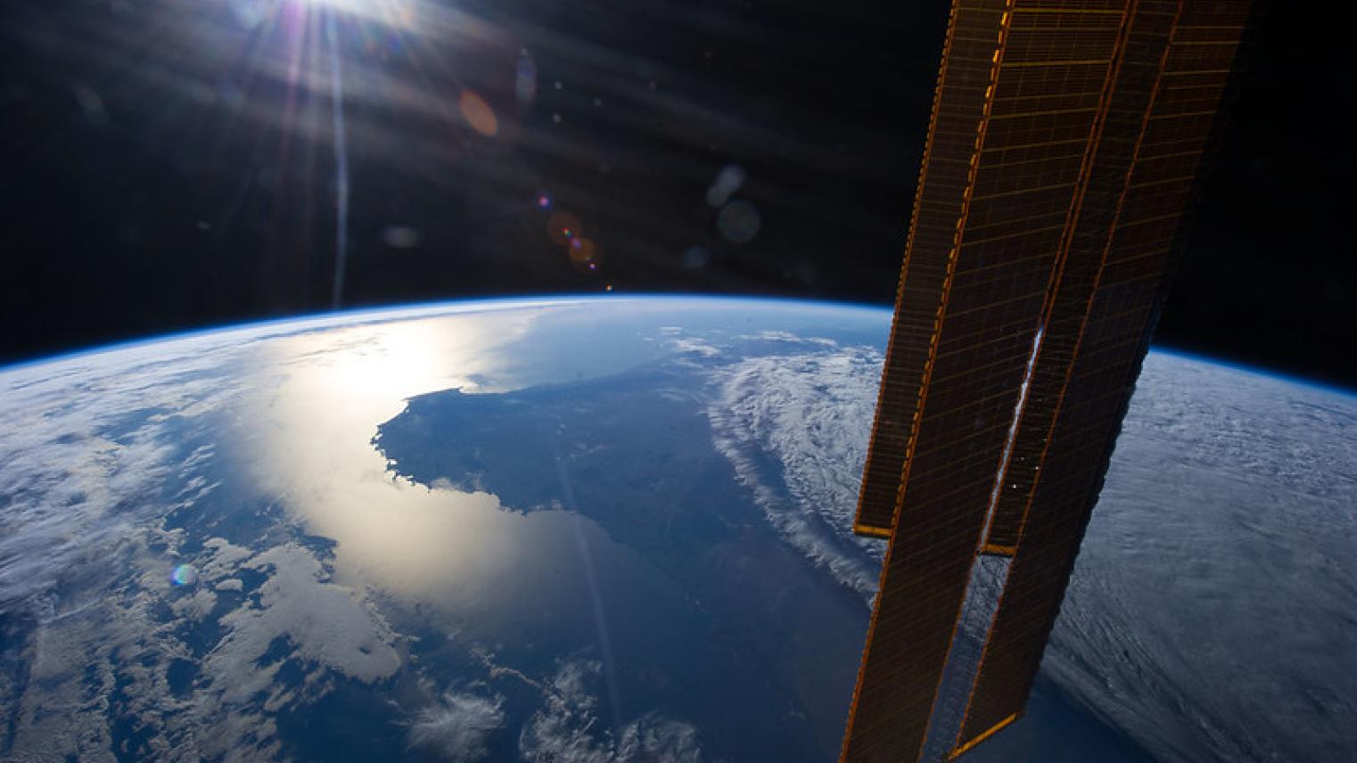 The sun is about to set in this scene showing parts of southwestern Australia, which was photographed by one of the Expedition 35 crew members aboard the International Space Station on April 1, 2013.